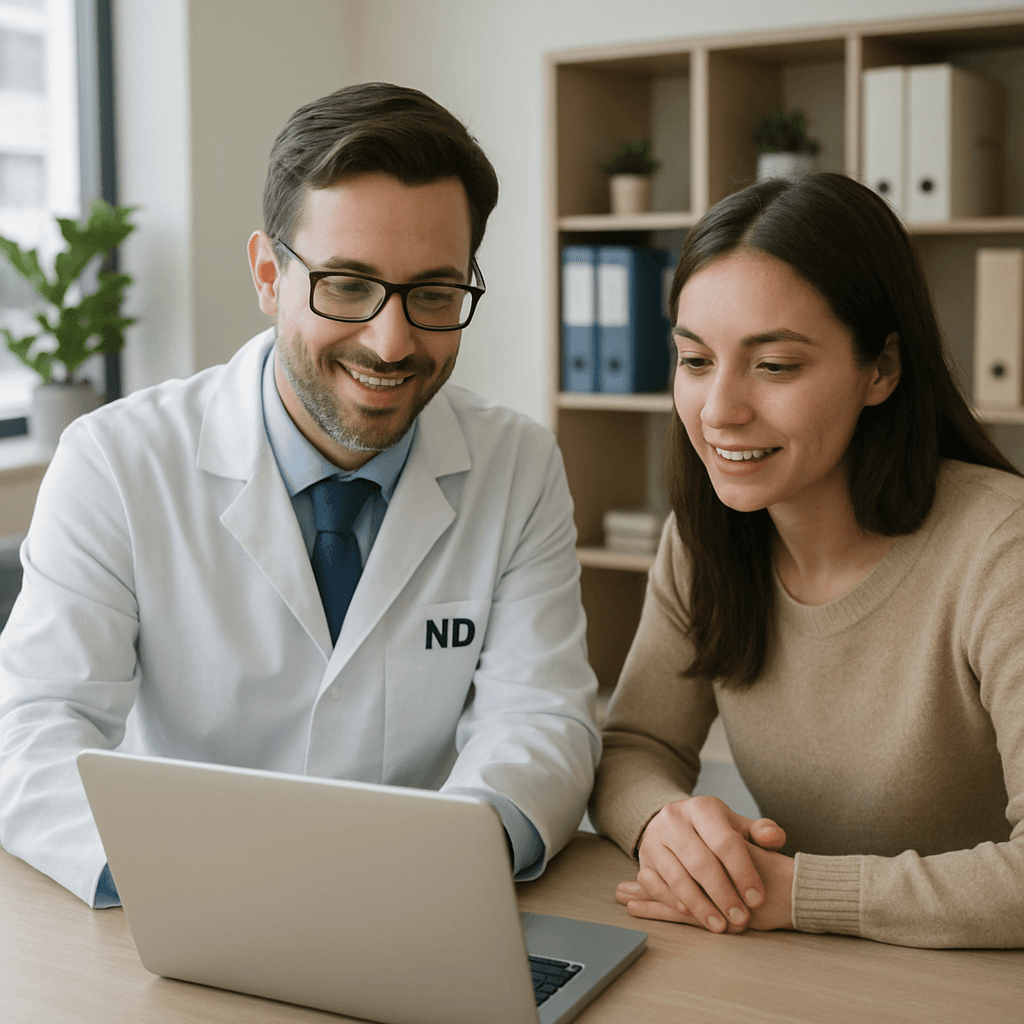 A naturopathic consultation, taking a full patient history