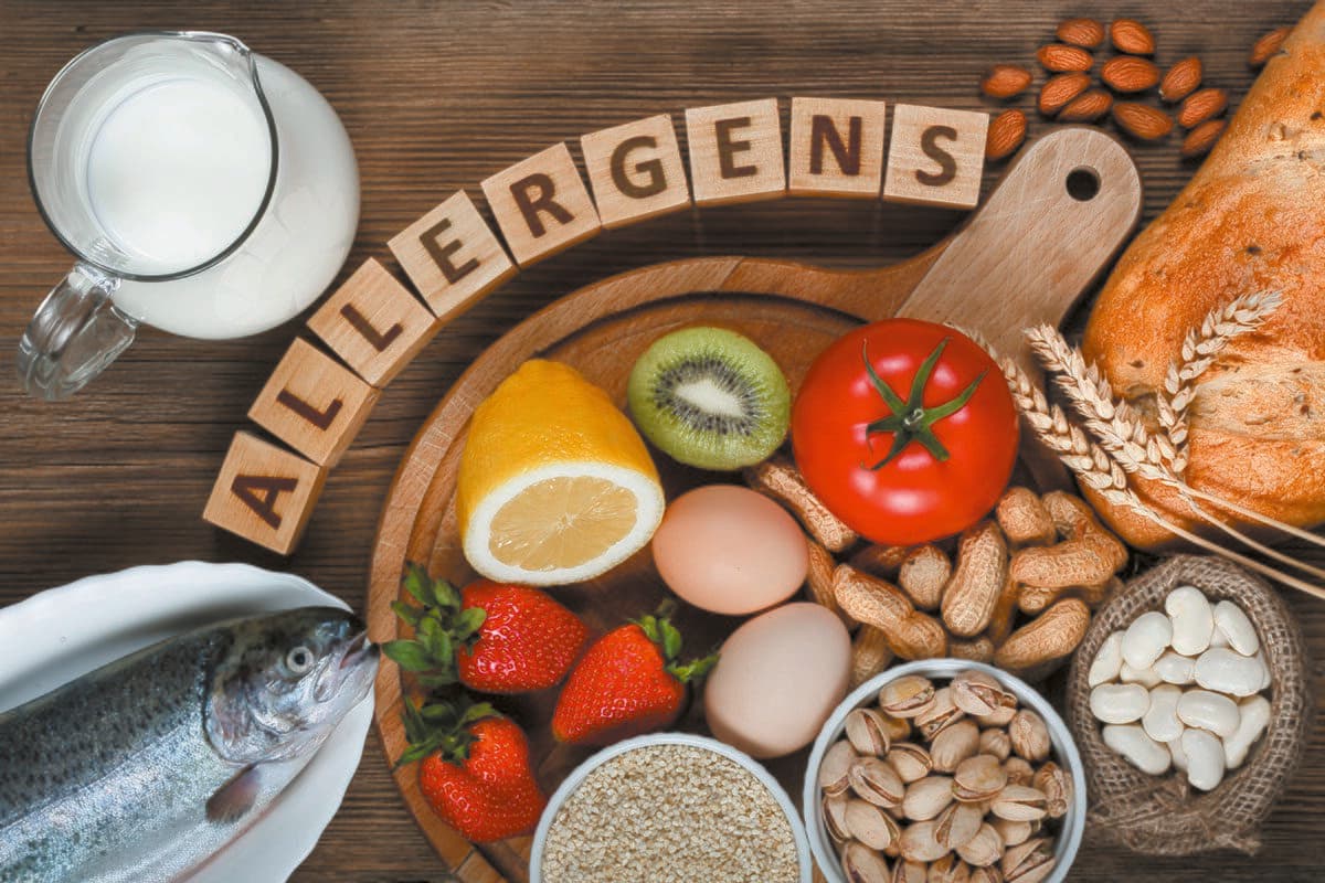 Common food allergens including nuts, eggs, milk and shellfish